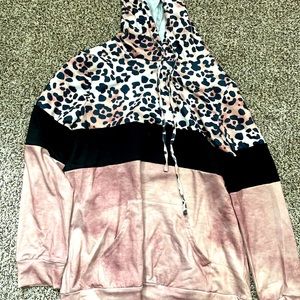 Leopard tie-dye hoodie